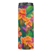 Tropisch bloemenpatroon in Hawaiian Thermosbeker (Achterkant)