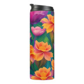 Tropisch bloemenpatroon in Hawaiian Thermosbeker (Geroteerd rechts)