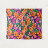 Tropisch bloemenpatroon in Hawaiian Wandkleed (Voorkant (horizontaal))