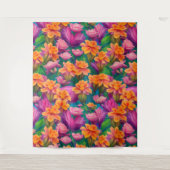 Tropisch bloemenpatroon in Hawaiian Wandkleed (Voorkant)