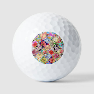 Tropisch bloemenpatroon, levendige kleuren. golfballen