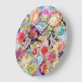 Tropisch bloemenpatroon, levendige kleuren. grote klok (Hoek)