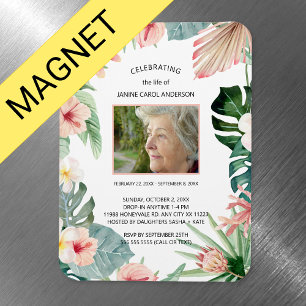 Tropisch bloemenroze Levensviering foto Magneet