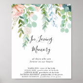Tropisch bloemenschild 'Ter liefdevolle herinnerin Poster (Voorkant)