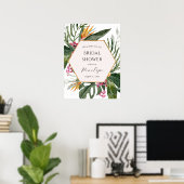 Tropisch bloemensier bruiloft feest welkom bord poster (Thuiskantoor)