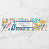 Tropisch Bloemenstrand Bachelorette Weekend Getawa Waterfles Etiket (Enkel label)