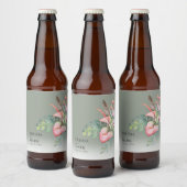 Tropisch Bloemenstrand Bruiloft Bier Etiket (Flessen)