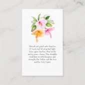 Tropisch Bloemenstrand Viering van het Leven Gebed Visitekaartje (Achterkant)