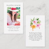 Tropisch Bloemenstrand Viering van het Leven Gebed Visitekaartje (Voorkant / Achterkant)