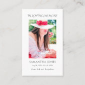 Tropisch Bloemenstrand Viering van het Leven Gebed Visitekaartje (Voorkant)