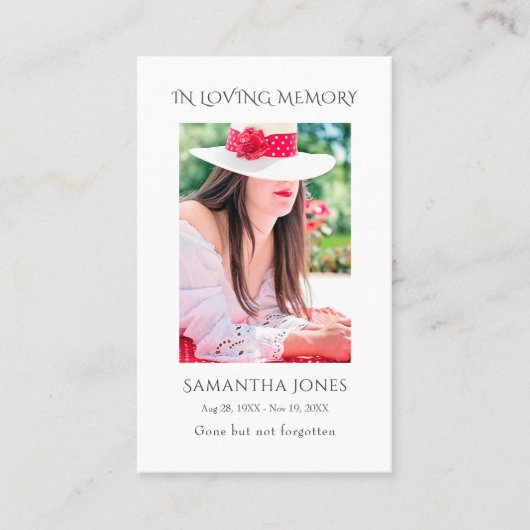 Tropisch Bloemenstrand Viering van het Leven Gebed Visitekaartje (Voorkant)