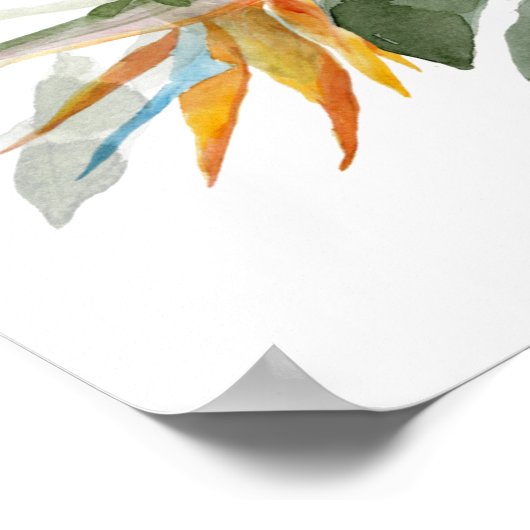 Tropisch bloemensymbool bruidsshower welkomstbord poster (Hoek)