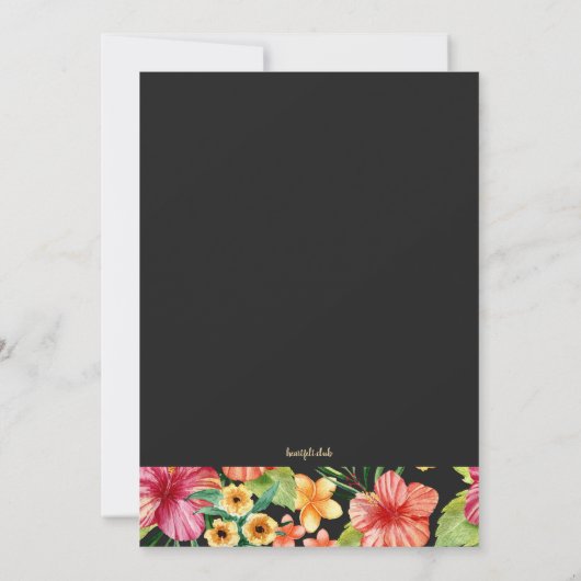 Tropisch bloemframe kaart (Achterkant)