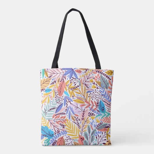 Tropisch Bloemgeel en oranje Monogram Tas (Achterkant)