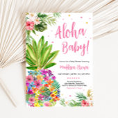 Tropisch bloemig ananas Baby shower Kaart