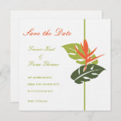 Tropisch Bloemig Bewaar de Datum Save The Date (Voorkant / Achterkant)