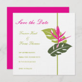 Tropisch Bloemig Bewaar de Datum Save The Date (Voorkant / Achterkant)
