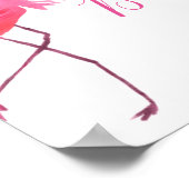 Tropisch bloemig flamingo baby shower bord poster (Hoek)
