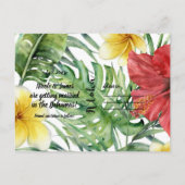 Tropisch Bloemig Gebladerte Aloha Save Datum Aankondigingskaart (Achterkant)