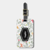 Tropisch bloemig gepersonaliseerd Bagagelabel (Voorkant verticaal)
