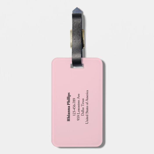 Tropisch bloemig gepersonaliseerd Bagagelabel (Achterkant verticaal)