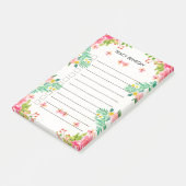 Tropisch bloemig gepersonaliseerd takenlijstje post-it® notes (Schuin)