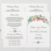 Tropisch Bloemig Huwelijksprogramma Exotische Luau (Voorkant / Achterkant)