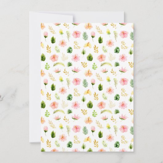 Tropisch Bloemig Jungle Trouwfeest Bedankkaart (Achterkant)