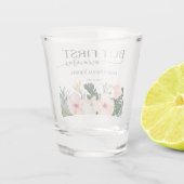 Tropisch Bloemig maar eerst mimosas Bruidsuitnodig Shot Glas (Achterkant)