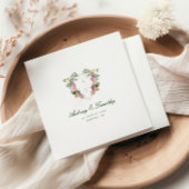 Tropisch Bloemig Monogram Trouwen Servet