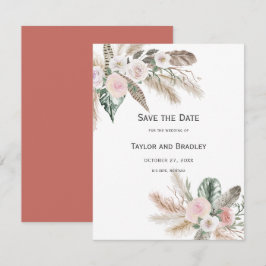 Tropisch Bloemig Pampagras, Veren, Landelijk | I Save The Date