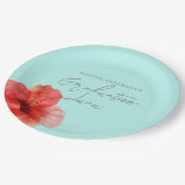 Tropisch bloemig verloopfeest Luau-feest Papieren Bordje (Gekanteld)