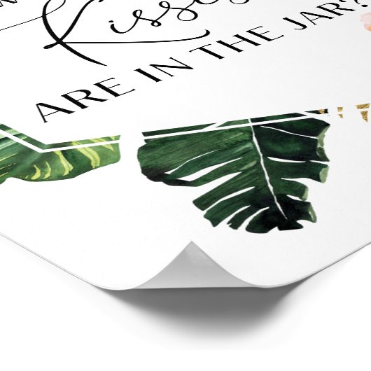 Tropisch bloemig Vrijgezellenfeest Hoeveel kussen  Poster (Hoek)