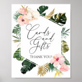 Tropisch bloemig Vrijgezellenfeest Kaarten en cade Poster (Voorkant)