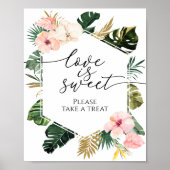 Tropisch bloemig Vrijgezellenfeest Liefde is lief  Poster (Voorkant)