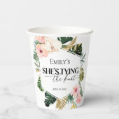 Tropisch Bloemig Ze gaat trouwen Bruidsfeest Papieren Bekers (Achterkant)