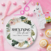 Tropisch Bloemig Ze gaat trouwen Bruidsfeest Papieren Bordje (Feest)