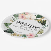 Tropisch Bloemig Ze gaat trouwen Bruidsfeest Papieren Bordje (Gekanteld)