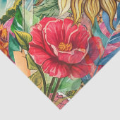 Tropisch Bloemig Zon Gezicht Decoupage Tissuepapier (Detail)