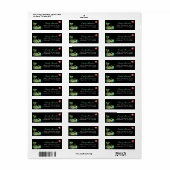 Tropisch bloemig zwart retouradres etiket (Full Sheet)
