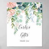 Tropisch bloemkaarten en cadeaus bordje poster (Voorkant)