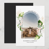 Tropisch Bloemmotief | Boho Save the Date (Voorkant / Achterkant)