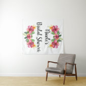 Tropisch bloemmotief Hibiscus Botanisch Luau Achte Wandkleed (In Situ (horizontaal))