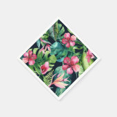 Tropisch Bloemmotief Hibiscus & Palmbladeren Hawaï Servetten (Hoek)