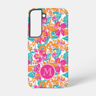 Tropisch Bloemmotief Hoesje (Naam) Samsung Galaxy Hoesje