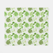Tropisch bloemmotief in groen fleece deken (Voorkant (Horizontaal))