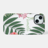 Tropisch Bloemmotief iPhone 15 Case (Achterkant horizontaal)