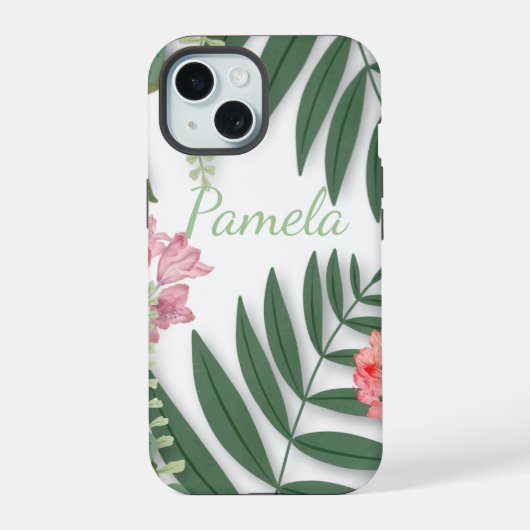 Tropisch Bloemmotief iPhone 15 Case (Achterkant)