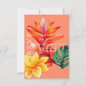 Tropisch bloemmotief RSVP kaartje (Voorkant)