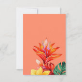 Tropisch bloemmotief RSVP kaartje (Achterkant)